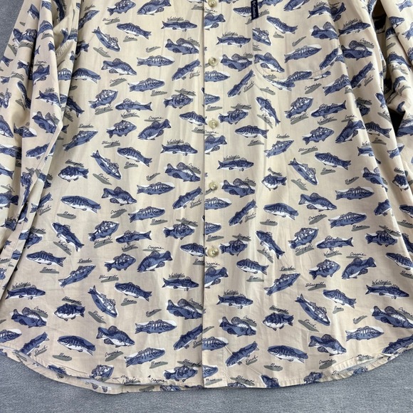Columbia Sportswear Company Men's XL Fish Print Long Sleeve Button Up Shirt - Picture 3 of 10